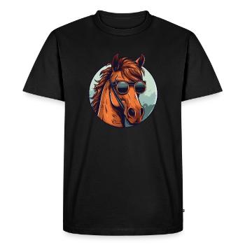 Cheval, Cheval, Cheval, Cheval de guerre, Poney - T-shirt Premium bio Homme - noir - Devant - Nico (187cm)