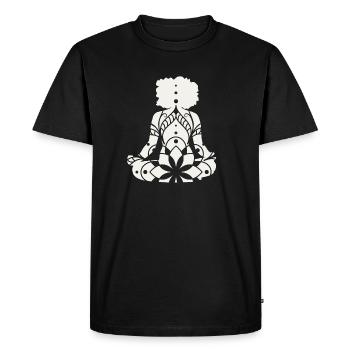 Yoga Meditation Mandala - Men's Premium Organic T-Shirt - black - Front - Nico (187cm)