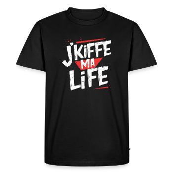 J'kiffe ma life - T-shirt Premium bio Homme - noir - Devant - Nico (187cm)