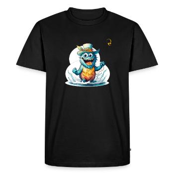 MONSTRE DANS L’EAU - T-shirt Premium bio Homme - noir - Devant - Nico (187cm)