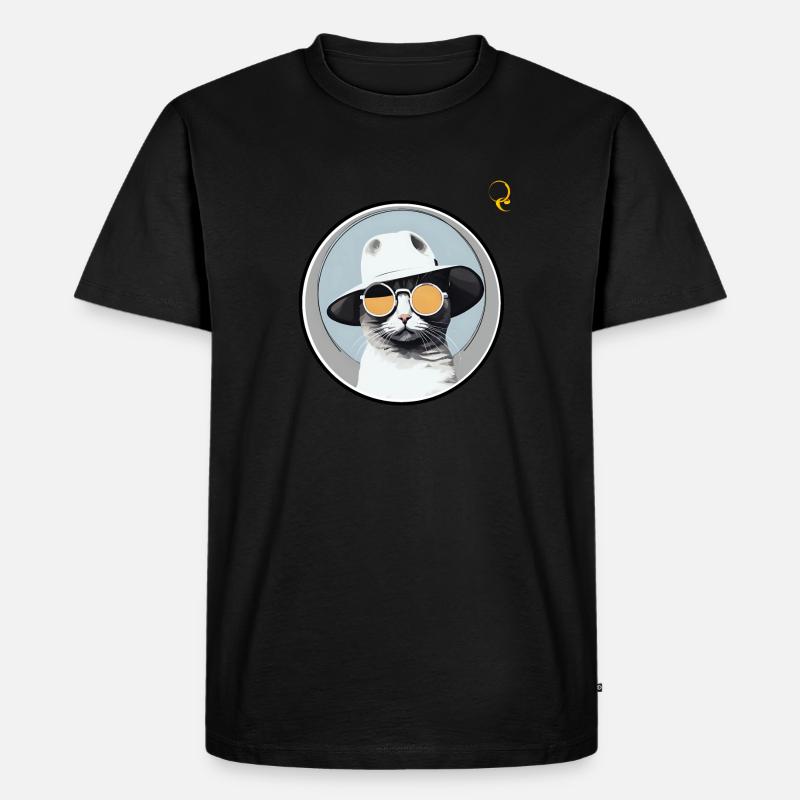 STILVOLLE KATZE - Männer Premium Bio T-Shirt - Schwarz