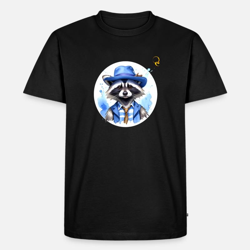 ELEGANTES MAPACHE - Männer Premium Bio T-Shirt - Schwarz