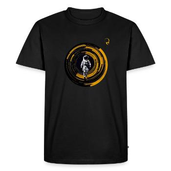 ENTRER DANS L’AVENIR - T-shirt Premium bio Homme - noir - Devant - Nico (187cm)