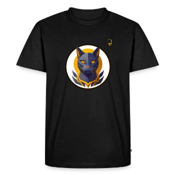 LE CHAT - T-shirt Premium bio Homme - noir - Devant - Nico (187cm)