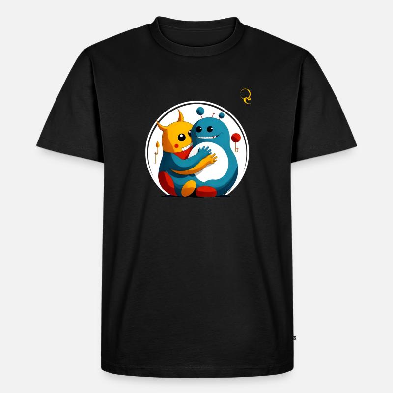 UNHEIMLICH GLÜCKLICH - Männer Premium Bio T-Shirt - Schwarz