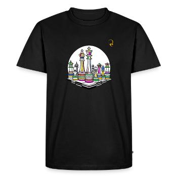 COULEURS D’ÉCHECS - T-shirt Premium bio Homme - noir - Devant - Nico (187cm)