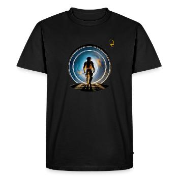 ARRIVÉE DANS LA GALAXIE - T-shirt Premium bio Homme - noir - Devant - Nico (187cm)