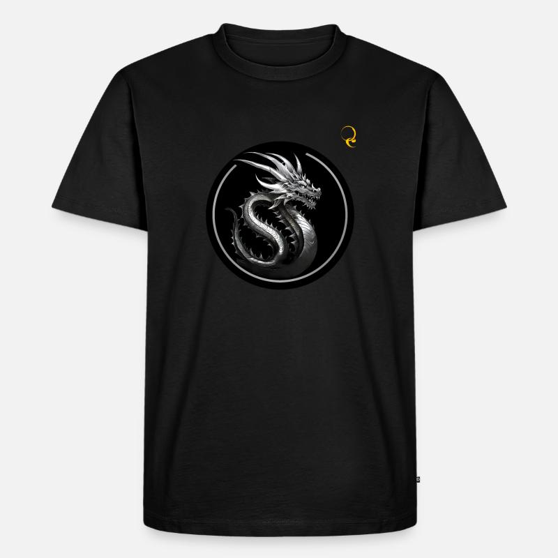 DER GROSSE DRACHE - Männer Premium Bio T-Shirt - Schwarz