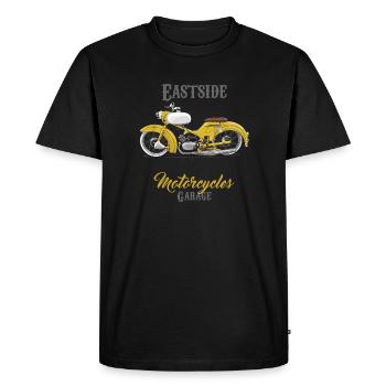 Moineau (jaune) // Illustration - T-shirt Premium bio Homme - noir - Devant - Nico (187cm)