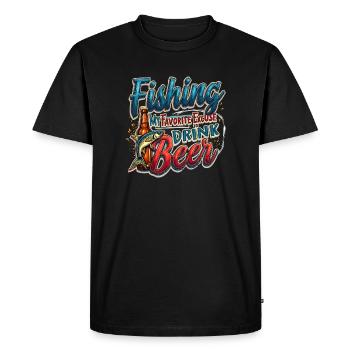 Fishing - The best excuse for a beer - Men's Premium Organic T-Shirt - black - Front - Nico (187cm)