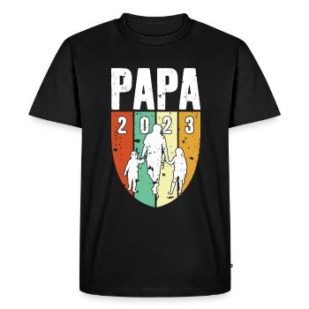 DAD SINCE 2023 - Men's Premium Organic T-Shirt - black - Front - Nico (187cm)