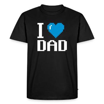 J'aime mon papa pixels pères - T-shirt Premium bio Homme - noir - Devant - Nico (187cm)