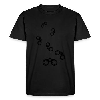 Icône de jumelles - T-shirt Premium bio Homme - noir - Devant - Nico (187cm)