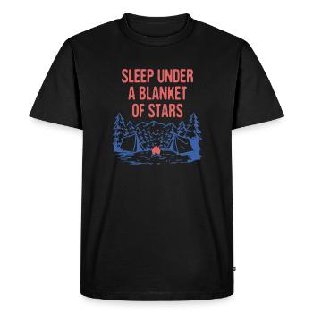 Dormez sous une couverture d’étoiles Camping Couples - T-shirt Premium bio Homme - noir - Devant - Nico (187cm)
