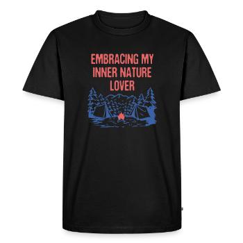 Embrasser inner nature Lover Camping Forest - T-shirt Premium bio Homme - noir - Devant - Nico (187cm)