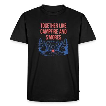 Ensemble comme le feu de camp et les dictons de camping S’mores - T-shirt Premium bio Homme - noir - Devant - Nico (187cm)