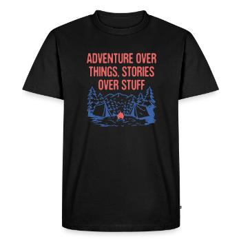 Aventure sur les choses Histoires sur les choses Camping - T-shirt Premium bio Homme - noir - Devant - Nico (187cm)