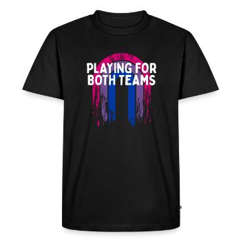 Jouer pour les deux équipes Bisexuel LGBTQ Bi Pride - T-shirt Premium bio Homme - noir - Devant - Nico (187cm)