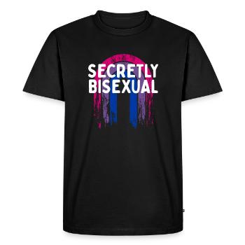 Secrètement bisexuel Bi Introverti Bi Pride - T-shirt Premium bio Homme - noir - Devant - Nico (187cm)