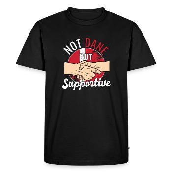 Pas danois mais un voyageur de pays qui vous soutient au Danemark - T-shirt Premium bio Homme - noir - Devant - Nico (187cm)