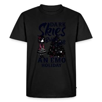 Ciel sombre Lumières vives Un Emo Holiday Emocore - T-shirt Premium bio Homme - noir - Devant - Nico (187cm)