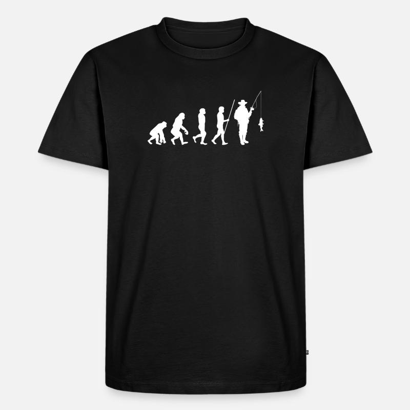 Angler Evolution - Männer Premium Bio T-Shirt - Schwarz