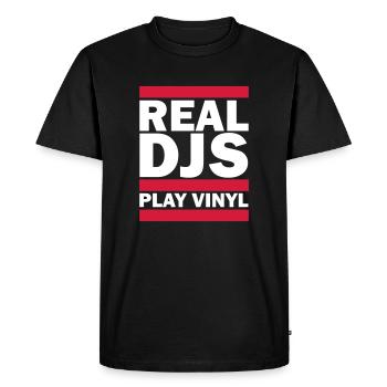 Real DJS PLAY VINYL - T-shirt Premium bio Homme - noir - Devant - Nico (187cm)