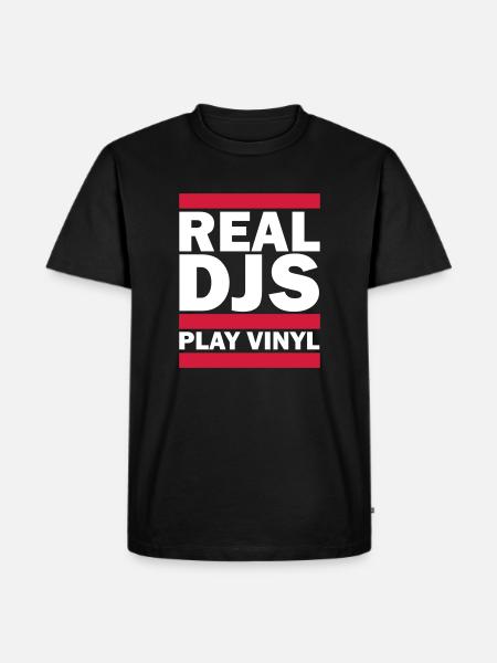 Real DJS PLAY VINYL - Männer Premium Bio T-Shirt -