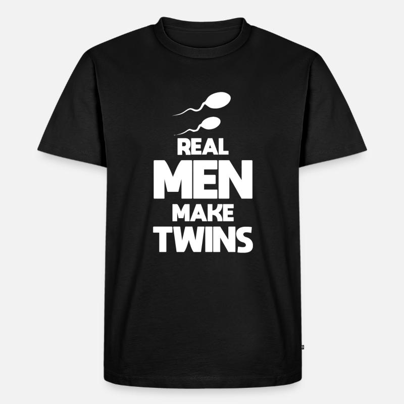 Zwilling werdender Vater - Männer Premium Bio T-Shirt - Schwarz