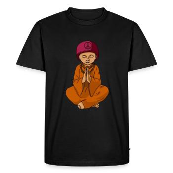 Peace Buddha - Men's Premium Organic T-Shirt - black - Front - Nico (187cm)