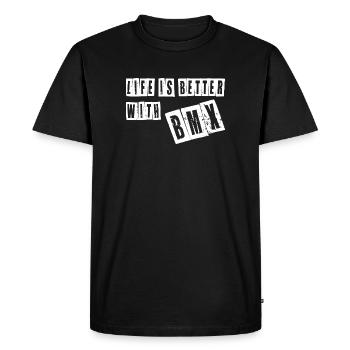 La vie est meilleure avec le BMX – Rider Saying Shirt - T-shirt Premium bio Homme - noir - Devant - Nico (187cm)