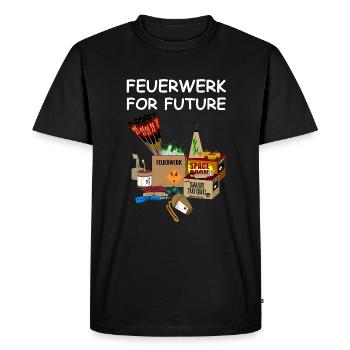 Feu d'artifice pour le futur Pyro - T-shirt Premium bio Homme - noir - Devant - Nico (187cm)