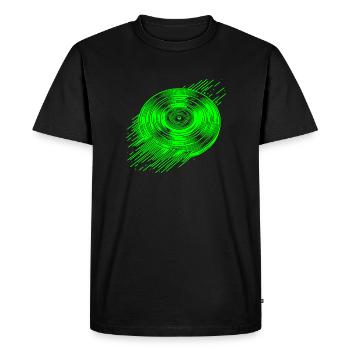 LP Vinyl - Men's Premium Organic T-Shirt - black - Front - Nico (187cm)