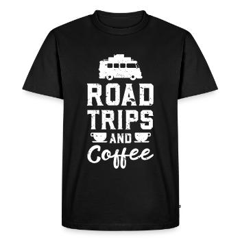 Road Trips And Coffee - Voyage de vacances aventure - T-shirt Premium bio Homme - noir - Devant - Nico (187cm)