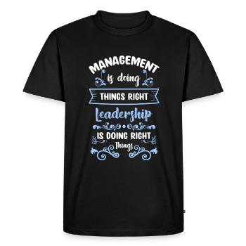 Boss Career Head of Department Colleague - Men's Premium Organic T-Shirt - black - Front - Nico (187cm)