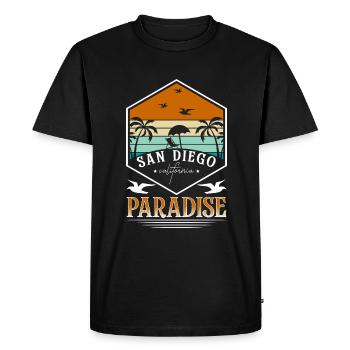 Plage Sea Palm Breeze - T-shirt Premium bio Homme - noir - Devant - Nico (187cm)