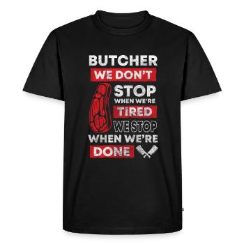 Butcher Butcher Schwein - Men's Premium Organic T-Shirt - black - Front - Nico (187cm)