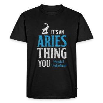 Horoscope Astrologie Superstition Fierté - T-shirt Premium bio Homme - noir - Devant - Nico (187cm)