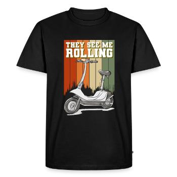 E-Scooter Electrics Scooter Sport Locomotion - T-shirt Premium bio Homme - noir - Devant - Nico (187cm)