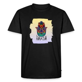 Yoga Namaste Curse Protection Hindu Buddhism - Men's Premium Organic T-Shirt - black - Front - Nico (187cm)