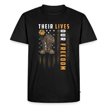 Guerre, chars, parachutistes, infanterie - T-shirt Premium bio Homme - noir - Devant - Nico (187cm)