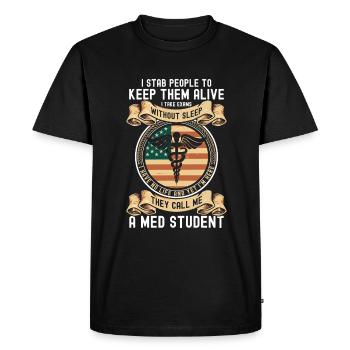 Student Computer Science - Men's Premium Organic T-Shirt - black - Front - Nico (187cm)