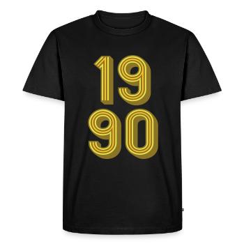 1990 Année de naissance | Couleurs changeantes - T-shirt Premium bio Homme - noir - Devant - Nico (187cm)