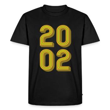2002 Année de naissance | Couleurs changeantes - T-shirt Premium bio Homme - noir - Devant - Nico (187cm)