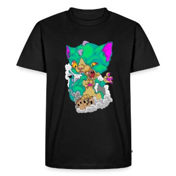 Katze Chaton Monstre Chat - T-shirt Premium bio Homme - noir - Devant - Nico (187cm)