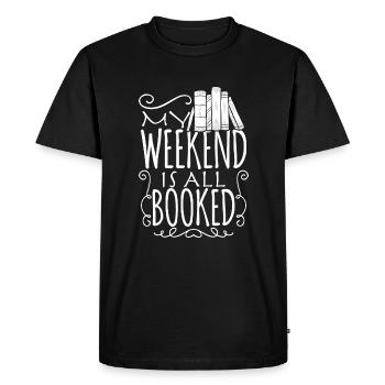 Lire le week-end - T-shirt Premium bio Homme - noir - Devant - Nico (187cm)