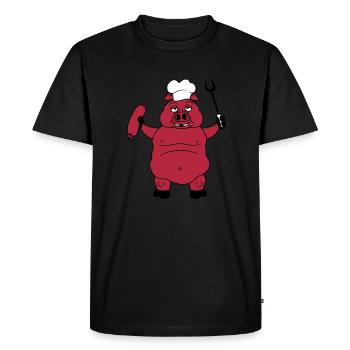 nourriture cuisson barbecue bbq chef cuisine tabli - T-shirt Premium bio Homme - noir - Devant - Nico (187cm)