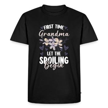 Grand-mère, petit-fils, grand-père, personne préférée - T-shirt Premium bio Homme - noir - Devant - Nico (187cm)