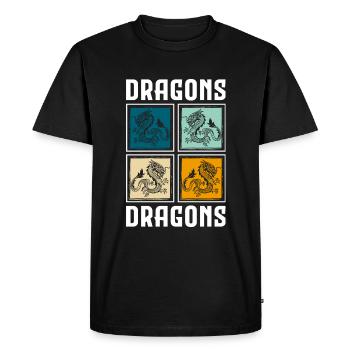 Fantasy Mythologie Force Tatouage - T-shirt Premium bio Homme - noir - Devant - Nico (187cm)