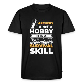 Archer Longbow Hobby Results - Men's Premium Organic T-Shirt - black - Front - Nico (187cm)